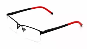 Herren halb randlos rechteckig nicht verschreibungspflichtig Brille Rahmen klare Linse Brille - Bild 1 von 13
