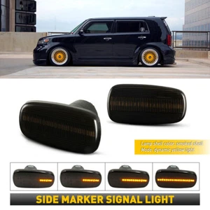 For 2004 - 2006 Scion xB Sequential SMOKE LED Front Fender SIDE MARKER LIGHTS ED - Picture 1 of 12