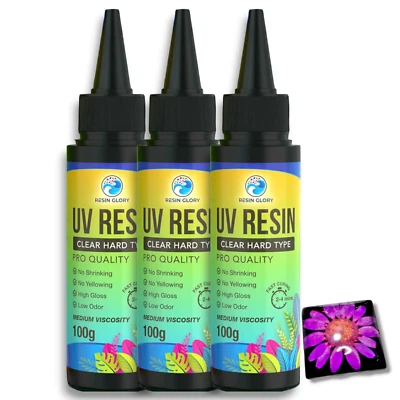 300g UV light Resin Ultraviolet fast Clear Hard Transparent Craft Jewelry UK - Image 1 of 4