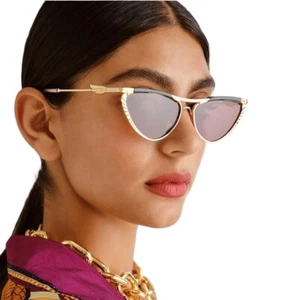 Camilla Pyramid Paramour Sunglasses | Emerald Green/Gold, Metal, Cat Eye, Rose - Picture 1 of 5