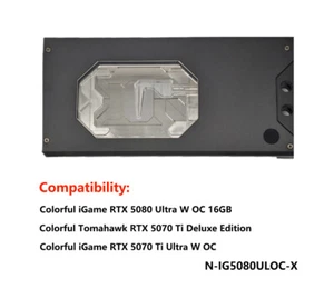 Granzon GPU Water Block For Colorful IGame RTX 5080 Ultra W OC 16GB - Photo 1/15