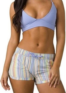 Pantaloncini donna XS/S prAna Mariya a righe multi righe nuoto spiaggia S X-Small nuovi con etichette - Foto 1 di 8