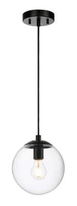Modern 1 Light Kitchen Pendant Light Fixture Globe Black Hanging Ceiling Light - Picture 1 of 9