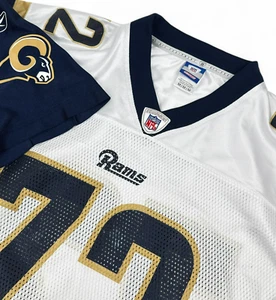 Vtg NFL St Louis Rams #72 Chris Long Jersey Medium White Mesh Reebok - Picture 1 of 11