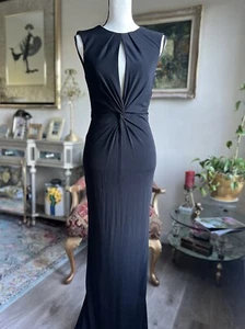 ABS Allen Schwartz Sleeveless Open Low Back Twisted Front Gown Maxi Dress , S - Picture 1 of 12