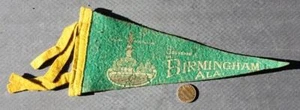 1904 St. Louis Weltausstellung Birmingham Alabama Vulkandenkmal weicher Filzwimpel - - Bild 1 von 1