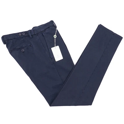Pantalones chinos Luigi Borrelli ajustados azul marino ropa lavada sarga de algodón 32 Foto 1 de 4