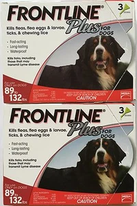 FRONTLINE Plus Dogs Flea Tick Medicine Large RED Box 6 Month Supply 89-132 Pound - Picture 1 of 1