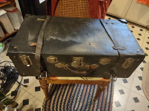 Vintage/Antique Steamer Trunk Leather Cover