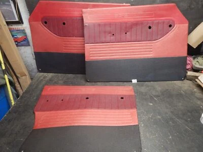 63 STUDEBAKER REGAL LARK 4 DOOR TRIPLE RED INTERIOR DOOR PANELS FRONT REAR 1963 - Image 1 of 4
