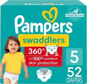 Pampers Swaddler 360 Enormous Disposable Baby Diapers - Size 5 - 52ct - Picture 1 of 6