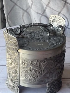 Norwegian/Norway LARGE TINN (Pewter) Eik 'ACANTHUS-ROSEMALING AMBAR' FABULOUS!!! - Picture 1 of 8