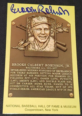 BROOKS ROBINSON BALTIMORE ORIOLES - MLB BASEBALL AUTOGRAPH HAL OF FAME POSTCARD - Image 1 of 2