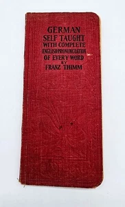 German Self Taught Book Complete English Pronunciation by Franz Thimm Leather - Imagen 1 de 12