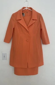 Vintage 1960s Edith Flagg Coat & Dress Crimpiene Orange Color - Picture 1 of 10