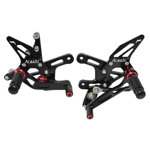 Black Adjustable Rearset Footrests Foot Pegs For KAWASAKI Ninja ZX-10R 2021-2024 - Picture 1 of 9