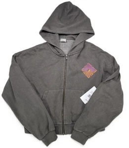Hurley Junior's Balance Crop Zip-up Hoodie Long Sleeves in Black Size M NWT - Picture 1 of 9