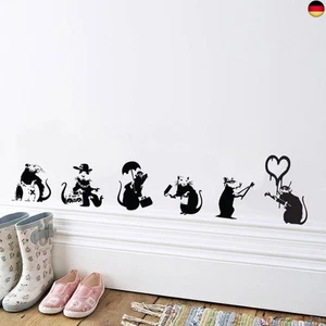 V & C Designs? Wandaufkleber Banksy Ratten-Kollektion, für Salon, - Bild 1 von 2