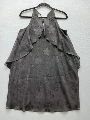 Vestido para mujer BCBGeneration línea A Mini XS gris floral sin mangas Foto 1 de 4