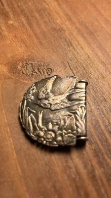 1888 Gorham prata esterlina pedido especial 1 de 1 pardal voador cinto floral buck - Imagem 1 de 4