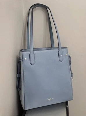 Bolso grande Kate Spade Marti material mixto cuero gamuza en azul polvoriento Foto 1 de 4