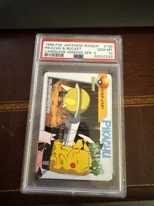 PSA 10 Gem Mint Pikachu & Rocket 130 Carddass Vending Series 4 1998 Japanese - Picture 1 of 1