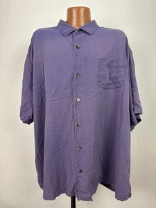 Tommy Bahama Shirt Men 4XL BIG Silk Blend Minimal Faded Purple Hawaiian Aloha - Picture 1 of 17