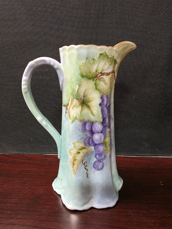 Jarro de porcelana vintage 1984 Rosenthal S pintado à mão multicolorido 8 polegadas de altura - Imagem 1 de 4