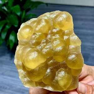 308G Natürliche Transparente Blasenform Gelber Flourit Cluster Spirituelle Probe - Bild 1 von 24