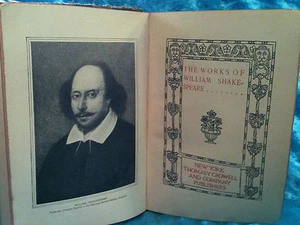 Antique Shakespeare Complete Works 1903 Thomas Crowell Leather Bound Book Ldk - Picture 1 of 5