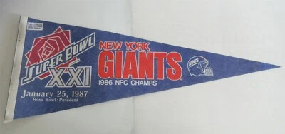 Vintage New York Giants 1987 Super Bowl Felt Pennant NFL 1986 NFC Champs - Image 1 of 4
