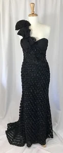Ivonne D Mon Cheri $878 Long Black Strapless Gown Formal Black Tie Dress Size 8  - Picture 1 of 11