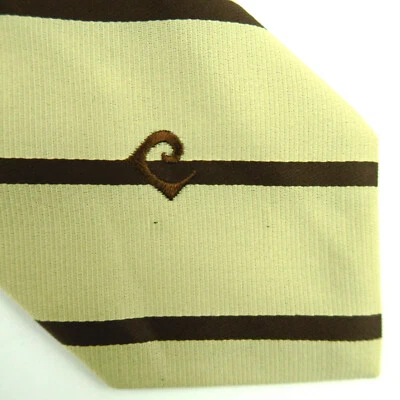 Corbata de Colección Pierre Cardin 100% Poliéster 4" Ancho Beige Tostado Rayas Años 70 60 Foto 1 de 4