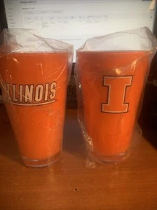 Vasos con logotipo de puerta trasera de 2-University of Illinois ""Fighting Illini"" 20 oz TOTALMENTE NUEVOS - Imagen 1 de 6
