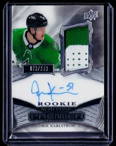 2022-23 Upper Deck Premier Rookie Auto Patch Fredrik Karlstrom Stars #AR-FK /249 - Imagen 1 de 3