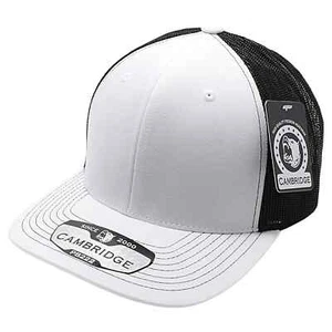 ⭐️PB222 Cappello Camionista Bianco Nero Cambridge Pit Bull Maglia Curva Bill Nuovo - Foto 1 di 3