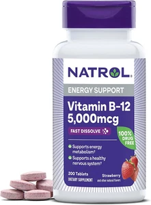 Vitamin B12 5,000 Mcg, Fast Dissolve Vitamin B12 Supplement Supports a Healthy N - Picture 1 of 12