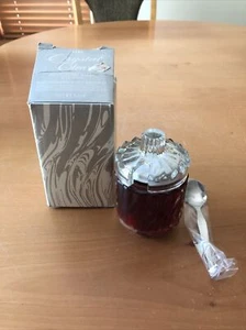 Avon Crystal Clear Hostess Decanter With Spoon & Strawberry Bubble Bath - NOS - Picture 1 of 2