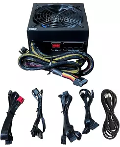 SHARK 1200W Mod Gamer PC PSU for AMD Ryzen Motherboard 4x PCIe GeForce GTX/RTX - Picture 1 of 7