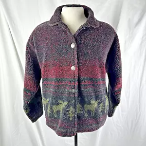 Alps Feinbekleidung Elch dick Sherpa Vlies Knopf Vlies Strickjacke XL warm - Bild 1 von 9