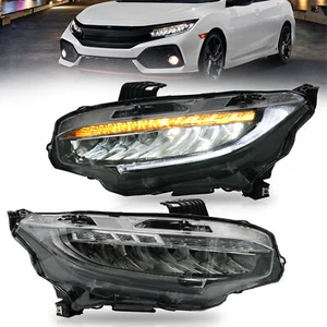VLAND Headlights+LED Tail Lights Smoked W/Dynamic For Civic Hatch Type R 17-2021 - Picture 1 of 23