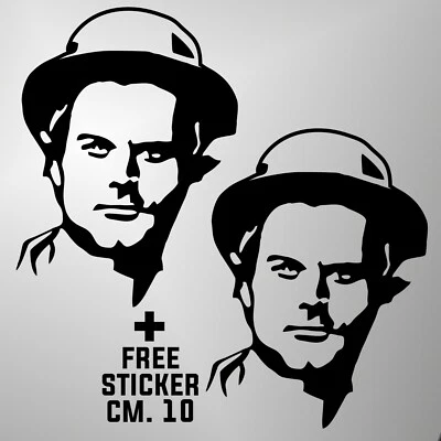 adesivo prespaziato TERENCE HILL pre-spaced sticker decal +1 FREE STICKER CM. 10