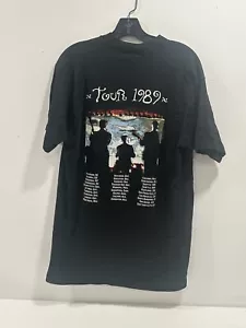 Vintage 1989 Crowded House Tour Concert T-Shirt Fruit Of The Loom Size M/L Black - Picture 1 of 8