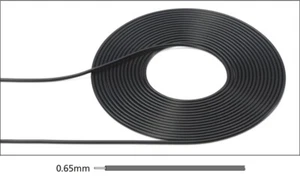 CABLE Tamiya Detail-Up Parts Serie (0,65 mm DIÁMETRO EXTERIOR/NEGRO) 12676 - Imagen 1 de 2
