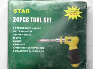 Star 24pc Tool Set Grip Rathet New with Case Small Compact New IN box - Picture 1 of 2