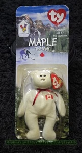 McDonalds TY Beanie Baby "Ahorn der Bär" Fehler und nicht mehr produziert - 1993 Etikettfehler - Bild 1 von 6