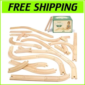 Set completo di binari per treni in legno 56 pezzi - perfetti per giochi fantasiosi - Foto 1 di 8