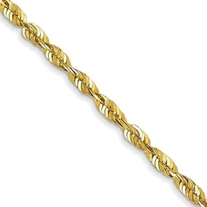 10k Yellow Gold 1.8mm Extra-Light Diamond-cut Rope Chain Necklace 22" 3.83gm - Picture 1 of 4