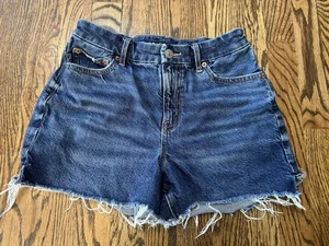 Pantaloncini jeans American Eagle Strigid blu invecchiato denim taglio cotone taglia 0 - Foto 1 di 9