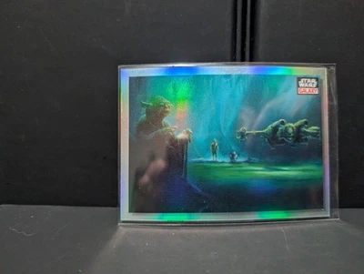 Lifting the X-Wing - 2023 Topps Chrome Star Wars Galaxy #87 Refractor - Image 1 of 2